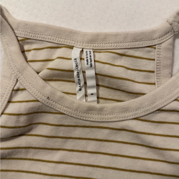 Anthropologie Cream and Gold Striped Tank - Picture 2 of 2